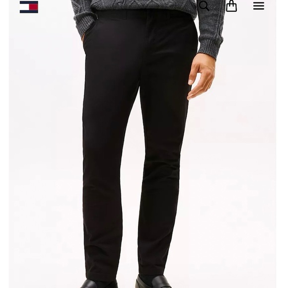 Tommy Hilfiger Black Th Flex Slim Fit Dress Pants Size 32x32 - Picture 1 of 15